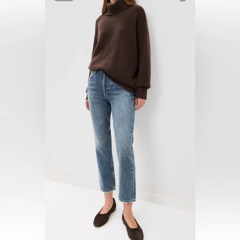 Agolde Riley High Rise Straight Crop Jeans - Picture 1 of 8